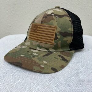 NFINITY Camouflage Trucker Hat with Flag Patch